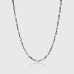 MICRO CUBAN CHAIN 3MM - White Gold