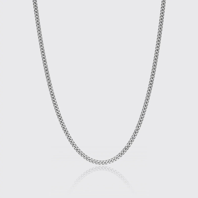 MICRO CUBAN CHAIN 3MM - White Gold