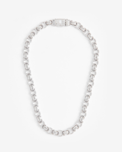 Iced Byzantine Chain - White Gold