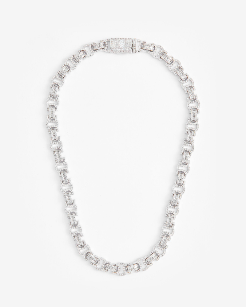 Iced Byzantine Chain - White Gold