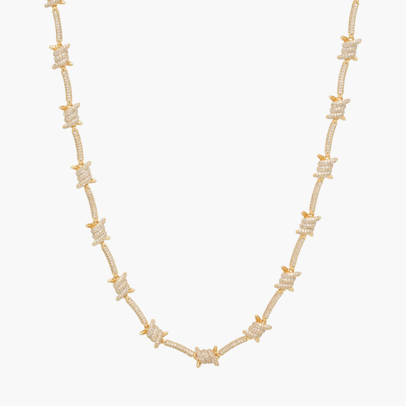 Iced Barbed Wire Chain - Gold