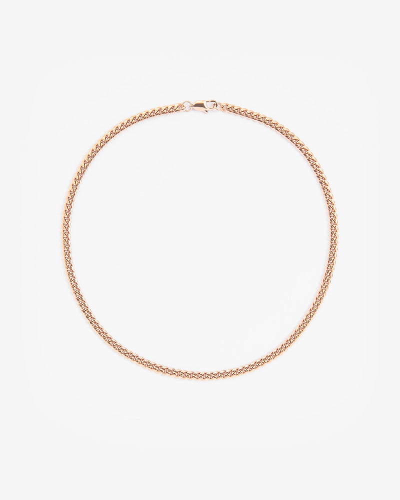 3mm Miami Cuban Chain - Rose Gold