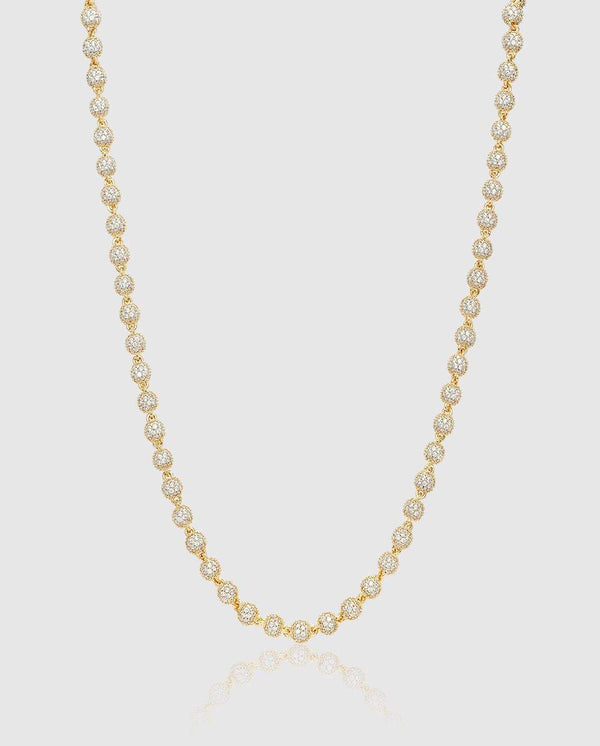 5mm Iced Ball Chain  - Gold