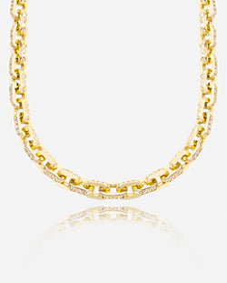 5mm Iced Box Chain - Gold