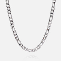 7MM Figaro Chain - White Gold