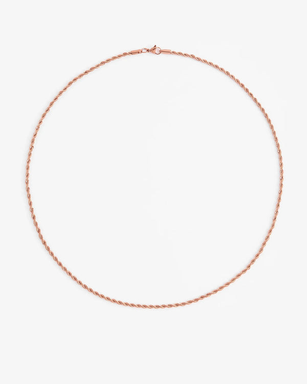 3mm Rope Chain - Rose Gold