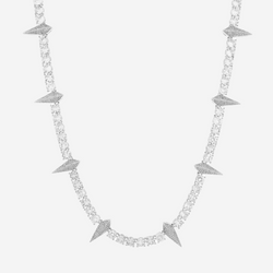 5mm Spike Tennis Chain - White Gold