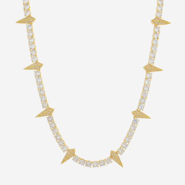 5mm Spike Tennis Chain - Gold